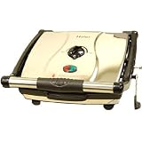 Haier Family Size 1400 watts Non-Stick Heavy Duty Die Cast Professional Panini Maker & Double Grill with Variable Heat Control , Floating Hinge & Grease - Crumb Tray