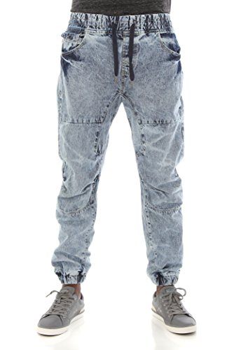 WT02 Men's Jogger Pant In Acid-Washed Denim