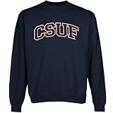NCAA Cal State Fullerton Titans Navy Blue Arch Applique Crew Neck Fleece Sweatshirt
