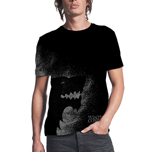 Hbos game of thrones stark splatter mens black t-shirt …