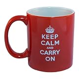 Keep Calm And Carry On Coffee Mug,(Red)