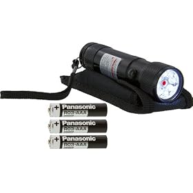 SE 8 LED + 1 Laser Pointer Flashlight, Black