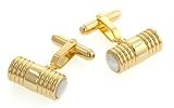 End set mother of pearl cufflinks with presentation box. Made in the USA