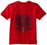 MLB Boys' Los Angeles Angels Fueled By Pride Short Sleeve Basic Tee (Athletic Red, Small)
