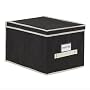 Kennedy Home Collection 5171 Large Size Collapsible Storage Box, Black/Cream