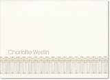 Ecru Fencing Border Folded Note Card