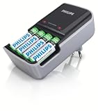 Philips Steckerladegerät SCB 2050 NB/12 inkl. NiMH Akku AA Mignon 2100 mAh 4er Pack