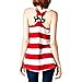MINDENG American Flag Pattern Printing Tank Tops Women's Summer Casual T-shirts