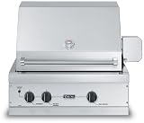 Viking Ultra-Premium T VGIQ3002RT1N 30 Built-in Gas Grill with 563 sq. in. Cooking Surface, Stainless Steel Grill Burner, Gourmet-Glo Infrared Rotisserie, TruSear Infrared and Push-Button Electronic Ignition: Natural Gas