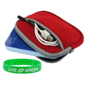 Neoprene Sleeve Case (Red) for Toshiba 640 GB Portable External Hard Dive HDDR640E04XR