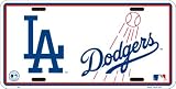 Los Angeles Dodgers White Metal License Plate
