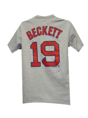 Josh Beckett Boston Red Sox Road Jersey Name & Number Grey T-shirt