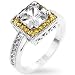 2.5ct CZ Diamond Gold Rhodium Engagement Ring