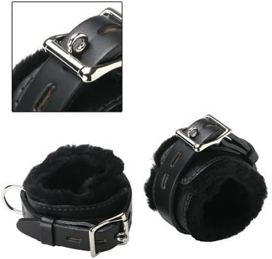 4 Pcs Black D-ring Furred Restraint Set: Wrist + Ankle Cuffs Unisex for Fetish Kinky Love Sex Games ~ Sm250 Shipped in Discrete Package , No Invoices Included