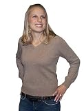 Womens Ladies Basic Vee Long Sleeve 100% Cashmere Sweater V-Neck Camel