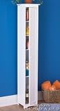 Bathroom Towel Holder - Home or Office Slim Storage Cabinet Organizer - Great for Bath - Kitchen - Laundry Room - Bedroom - Snack Cubbie - Media Rack and More! Color: White