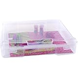 IRIS 6-Piece Portable Project and Scrapbook Case, 12 by 12-Inch, Clear