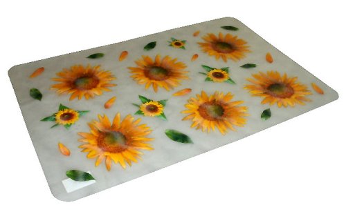 PLACE MAT 4PC VINYL SET SUNFLOWER YELLOW DECOR
