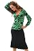 The Olian "Esther" Twist Front Nursing Top, Small, Green/Black Print