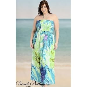 Beach Belle Watercolor Plus Size Maxi Dress Cover Up - Plus Size Swimsuit Plus Size Swimsuit