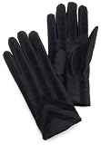 Isotoner Mens Spandex Glove With Suede Palm Strips,Black,Medium/Large