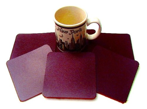 Coasters Leather Square 6 Pcs Chocolate Brown