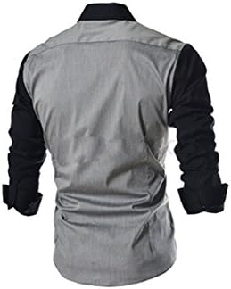 SLRMALL Mens Fashion casual splice sleeve design Shirt