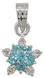 14KW Paraiba Tourmaline & Diamond Flower Pendant