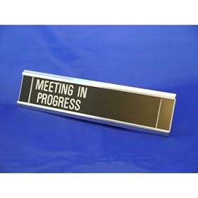 Sliding Door Signs - Entry Control - Meeting in Progress