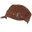 New Cotton Buckle Belt Newsboy Cabbie Cadet Cap Hat Brown