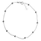 Sterling Silver Multi-Strand Scattered Bead Anklet