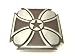 Pewter Tone Metal and Black Maltese Iron Cross Design Large Belt Buckle - Rock n Roll Punk Skateboarders
