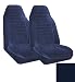 Set of 2 Universal Fit High Back Encore Pattern Front Bucket Seat Cover - Navy Blue