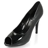 MQ23 Damen sexy PeepToe High Heels mit verstecktem Plateau 55-442