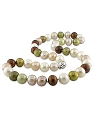 9-10mm Cultured Freshwater Multi-Color Pearl Strand Necklace w/ Silver, 18"