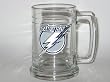 TAMPA BAY LIGHTNING 15 ounce GLASS TANKARD MUG with Pewter Logo