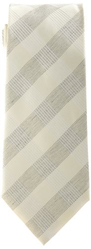 Calvin Klein Men's Derby White Grid Tie
