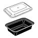 24 OZ. BLACK VERSATAINER MICROWAVEABLE RECTANGULAR BASE CONTAINER WITH CLEAR LID NEWSPRING 150 EA