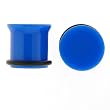 Solid Neon Blue Single Flare Acrylic Plugs with O Ring - Size: 6G (Sold as pair)
