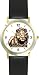 Lion (Male) No.2 Cat - WATCHBUDDY&reg; DELUXE TWO-TONE THEME WATCH - Arabic Numbers - Black Leather Strap-Children's Size-Small ( Boy's Size & Girl's Size )