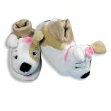 Private Label - Toddler Girls Dog Slipper, White, Tan
