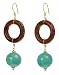 Vermeil Wood Ring and Turquoise Bead Drop Wire Earrings