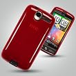 Accessories4electronics Brand New red Gel skin Cover Case with screen protector for HTC Desire