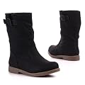 Damen Schuhe, STIEFEL, BOOTS WARM, 7644-PA, Synthetik in hochwertiger Leder Optik