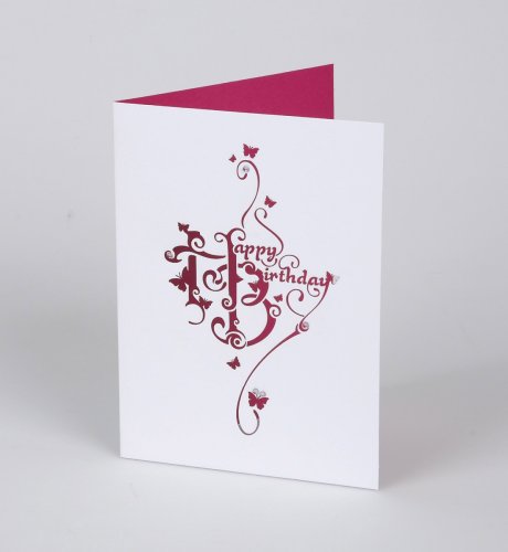Laser Cut Butterfly Birthday Card