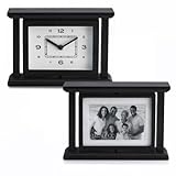 Melannco Black Revolving Photo clock