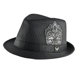 Fender First Class Fedora Hat Fleur De Lis Black Fedora Hat