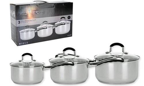 Ethos Hells Kitchen II Luna Pan Set Stainless Steel in HK Gift Box (3 Pieces)