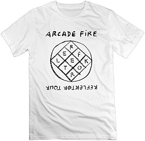 Mens Arcade Fire Logo Reflektor Tour Classic Short Sleeve Tshirt Cotton