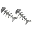 Stud Earrings Sterling Silver - Fish Bone